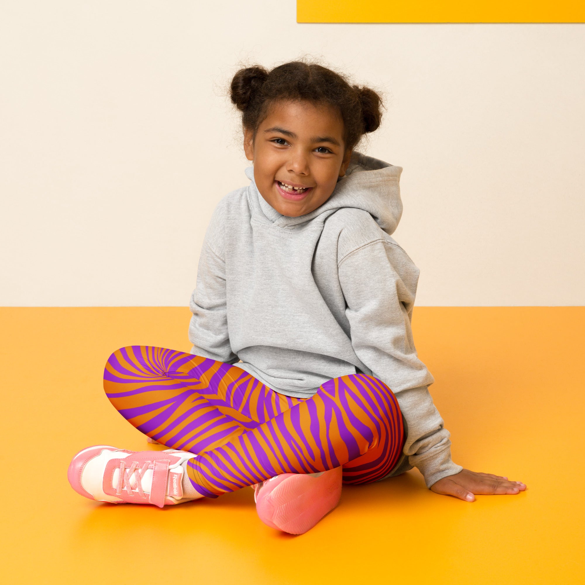 Kid's Leggings- Leopard Purple and Orange