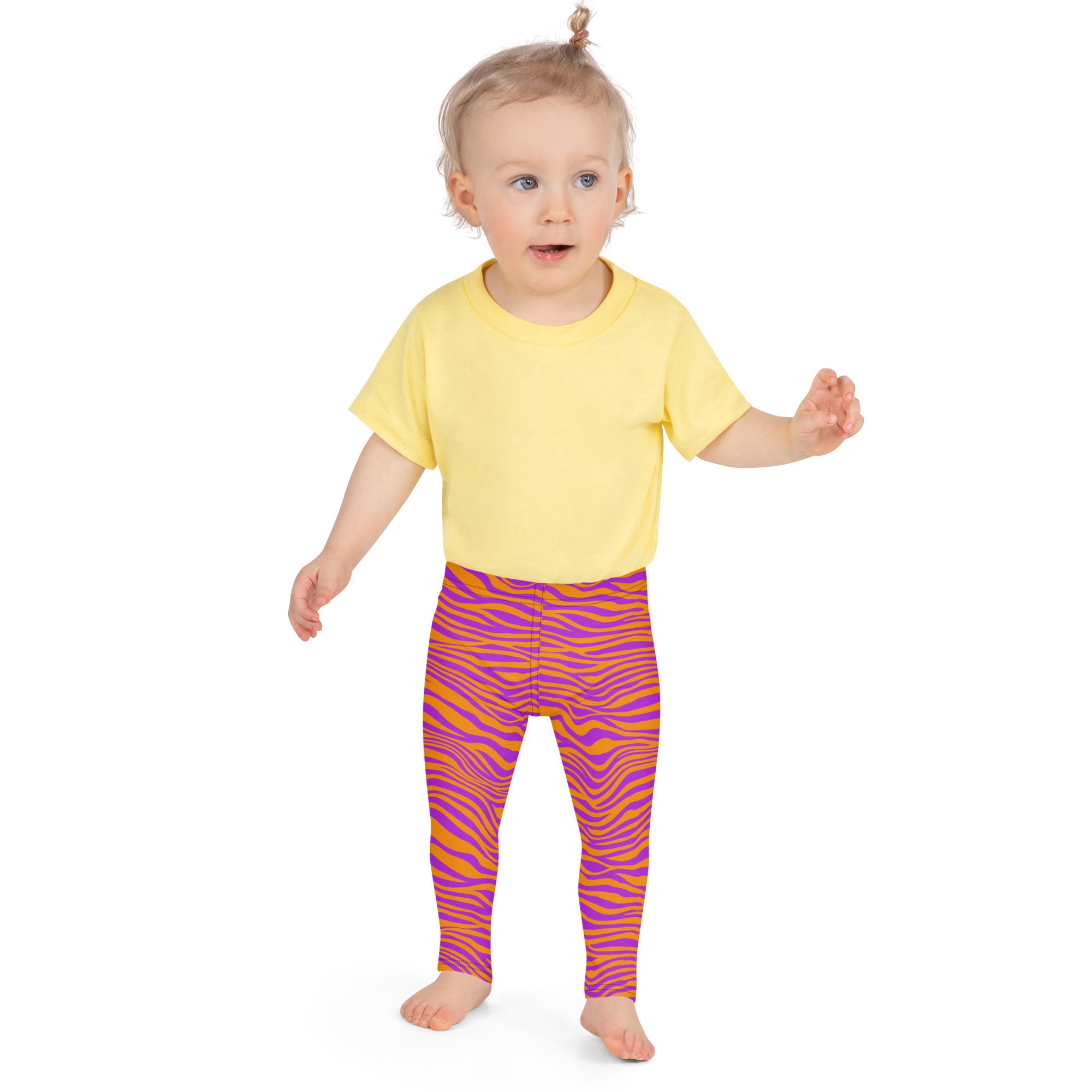 Kid's Leggings- Leopard Purple and Orange