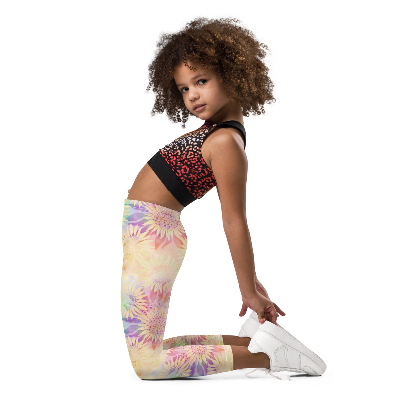 Kid's Leggings- Multi colour Sunflowers