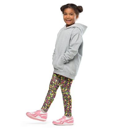 Kid's Leggings- Mermaid Green and Gold