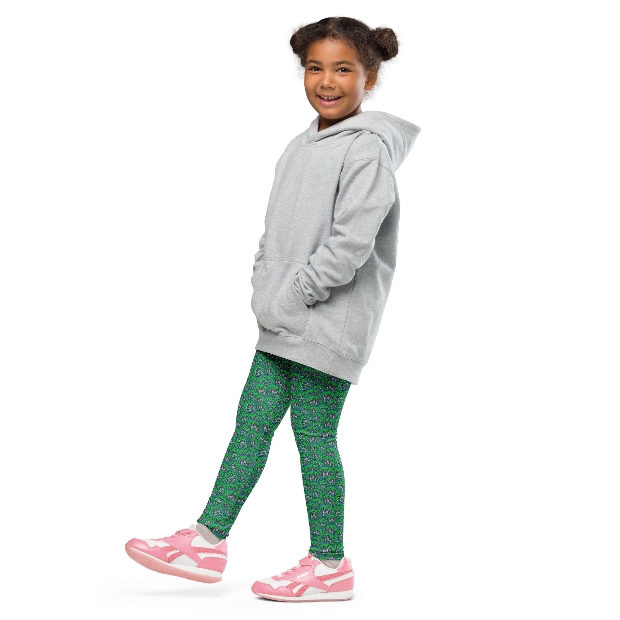 Kid's Leggings- Lotus Green