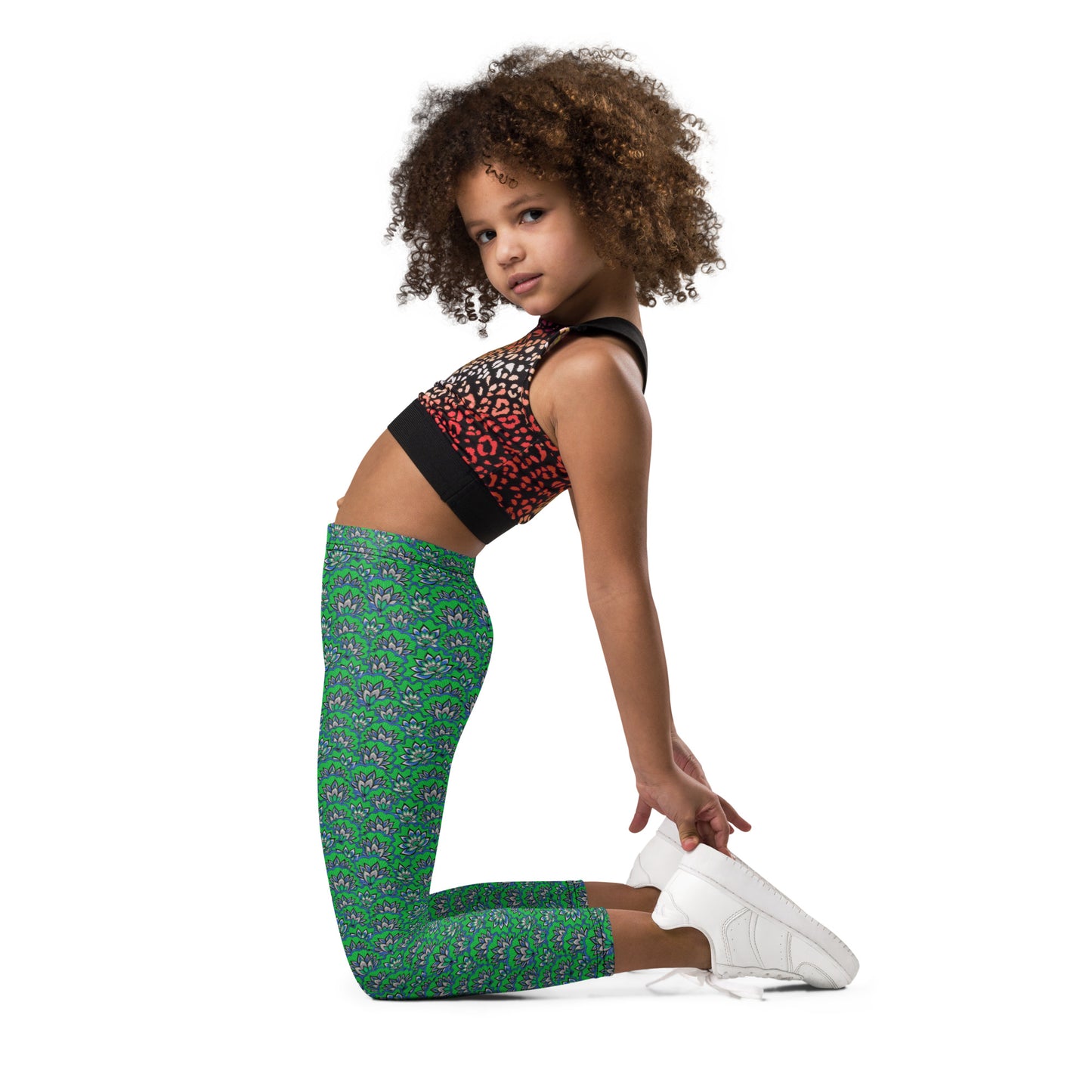 Kid's Leggings- Lotus Green