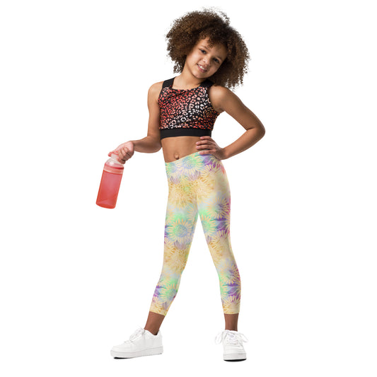Kid's Leggings- Multi colour Sunflowers
