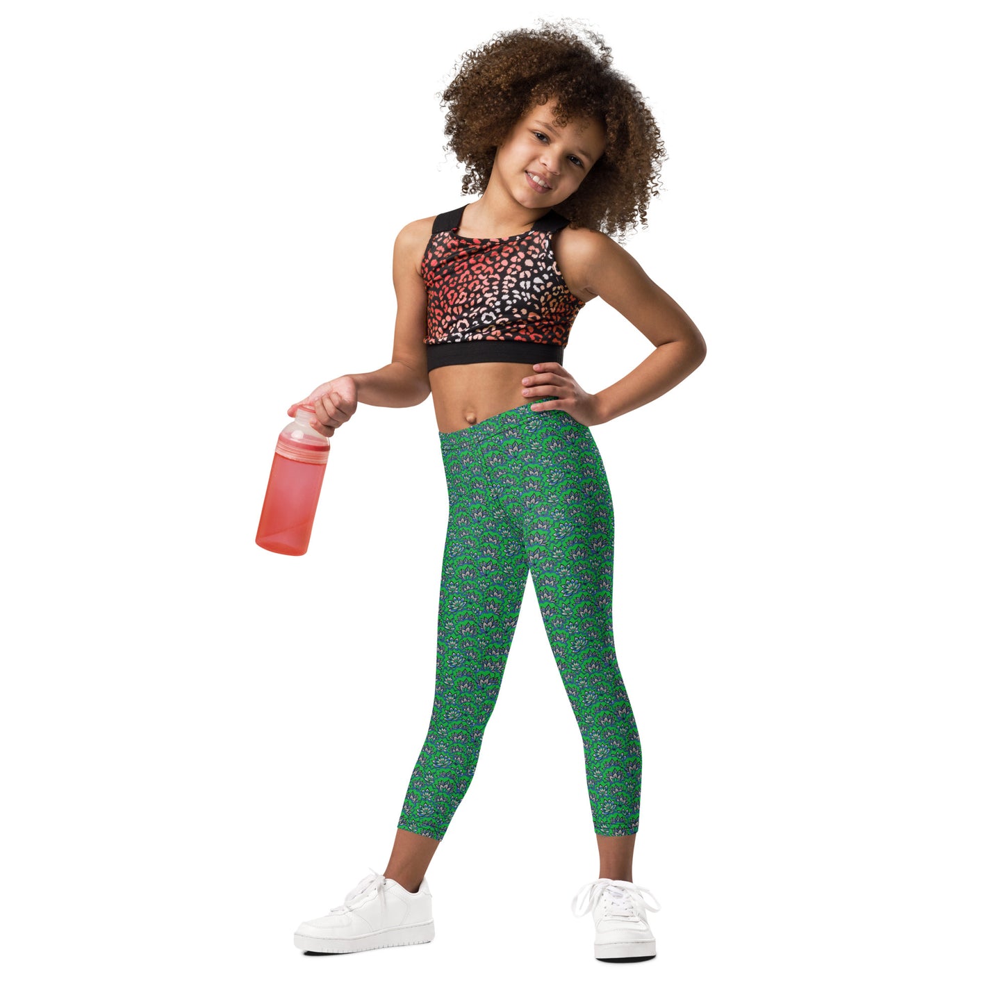 Kid's Leggings- Lotus Green
