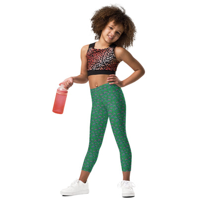 Kid's Leggings- Lotus Green