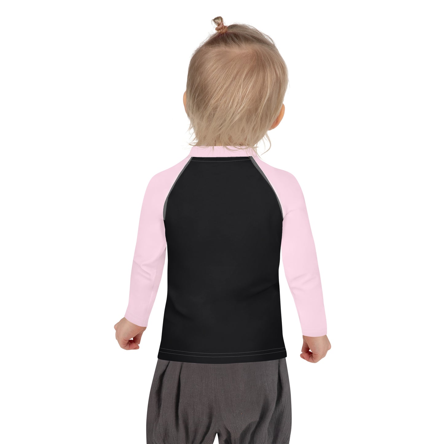 Kids Rash Guard- Pink And Black