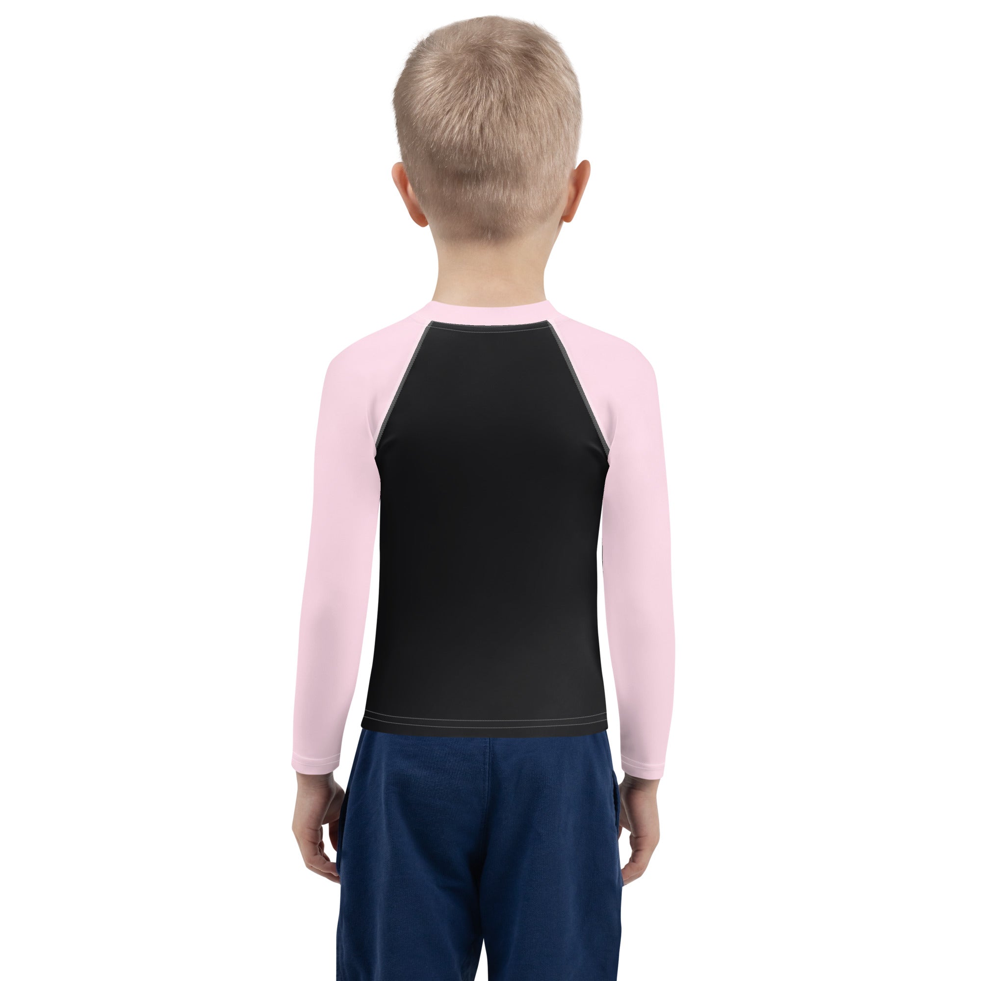 Kids Rash Guard- Pink And Black