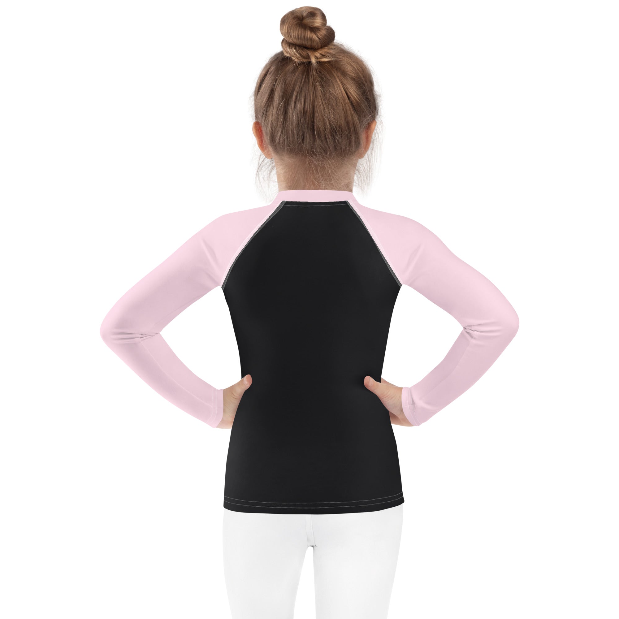 Kids Rash Guard- Pink And Black