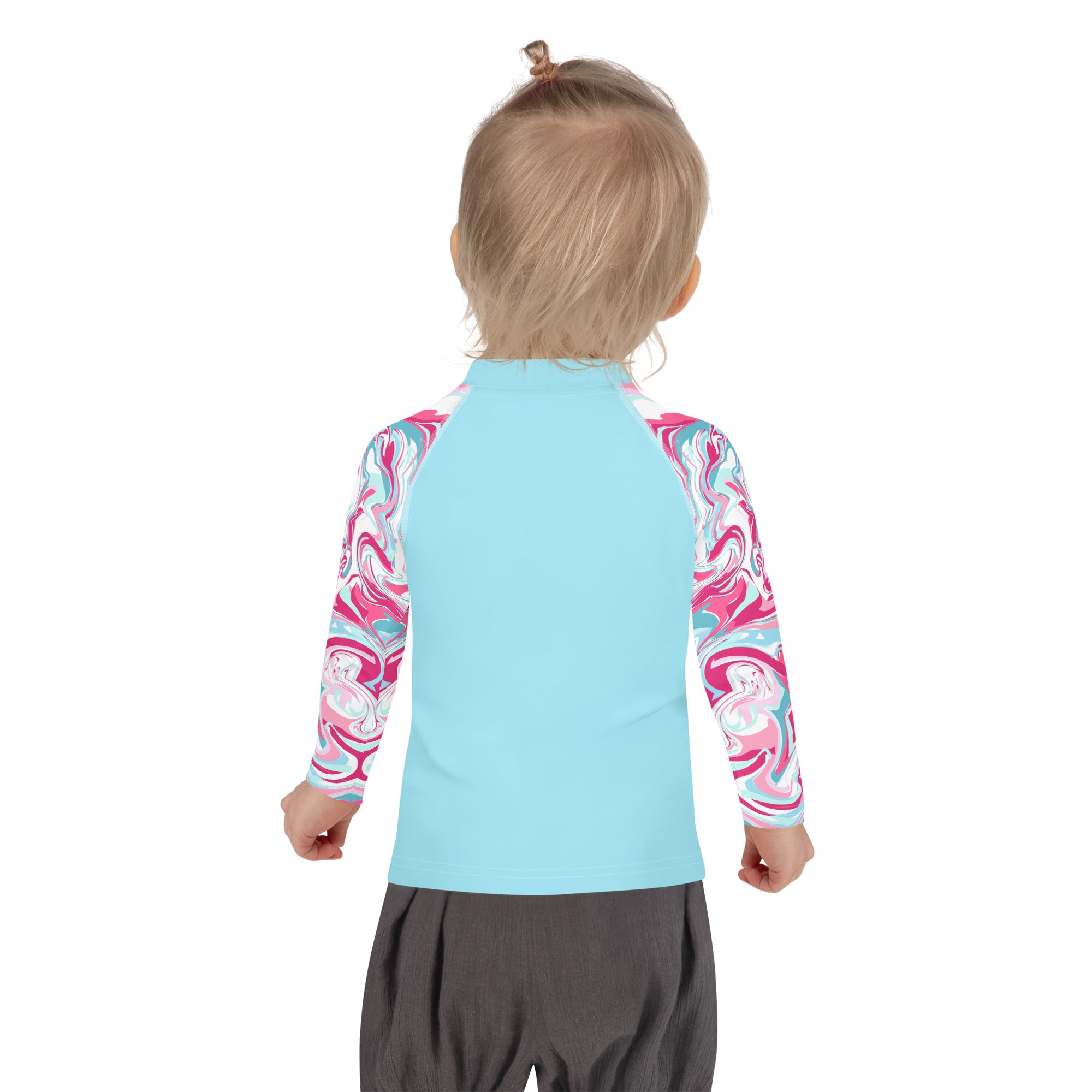 Kids Rash Guard- Pink Marble