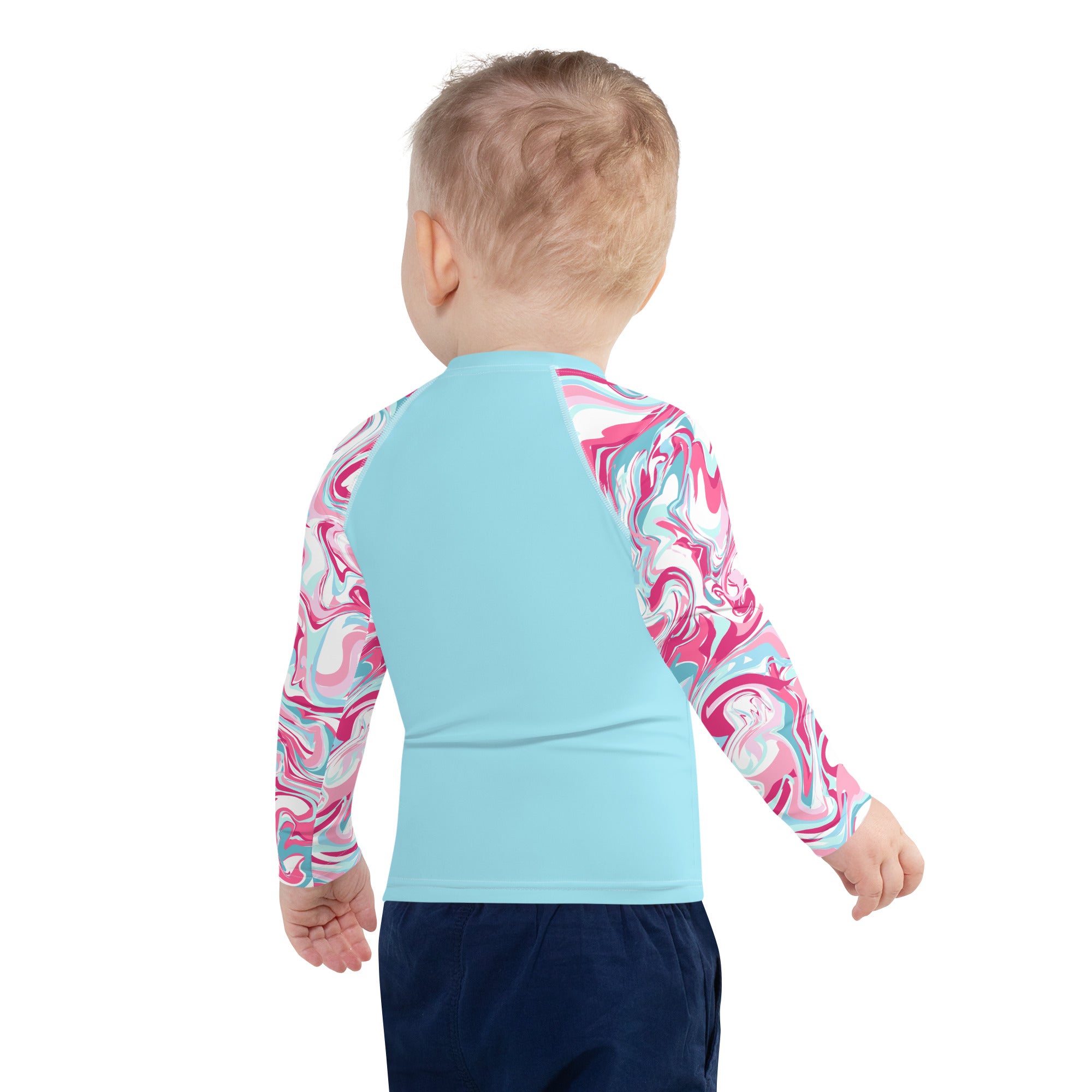 Kids Rash Guard- Pink Marble