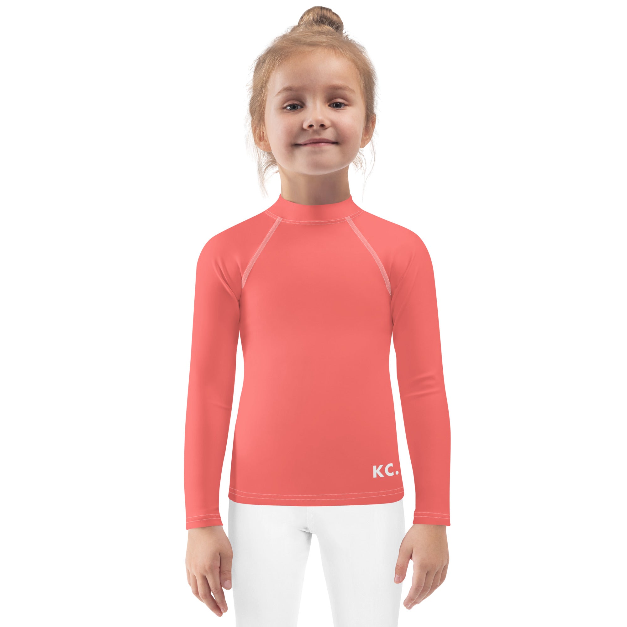 Kids Rash Guard- Coral