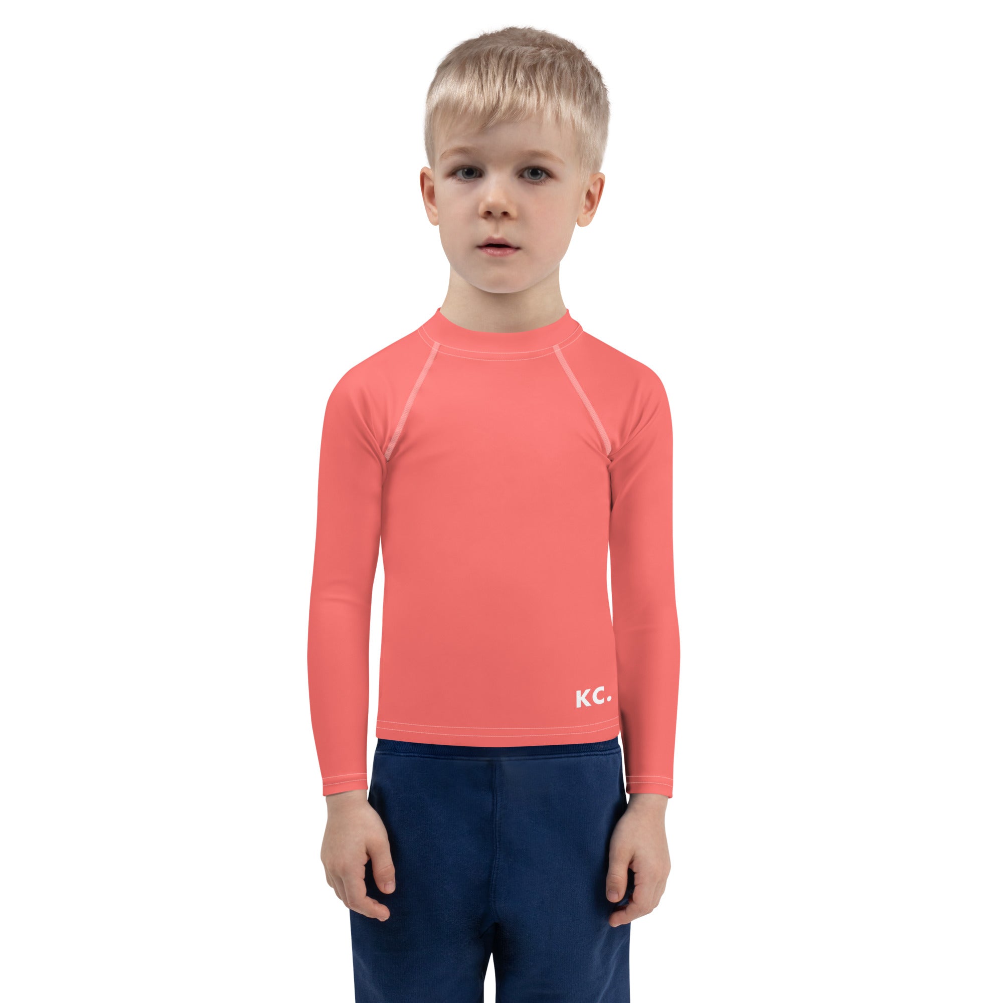 Kids Rash Guard- Coral