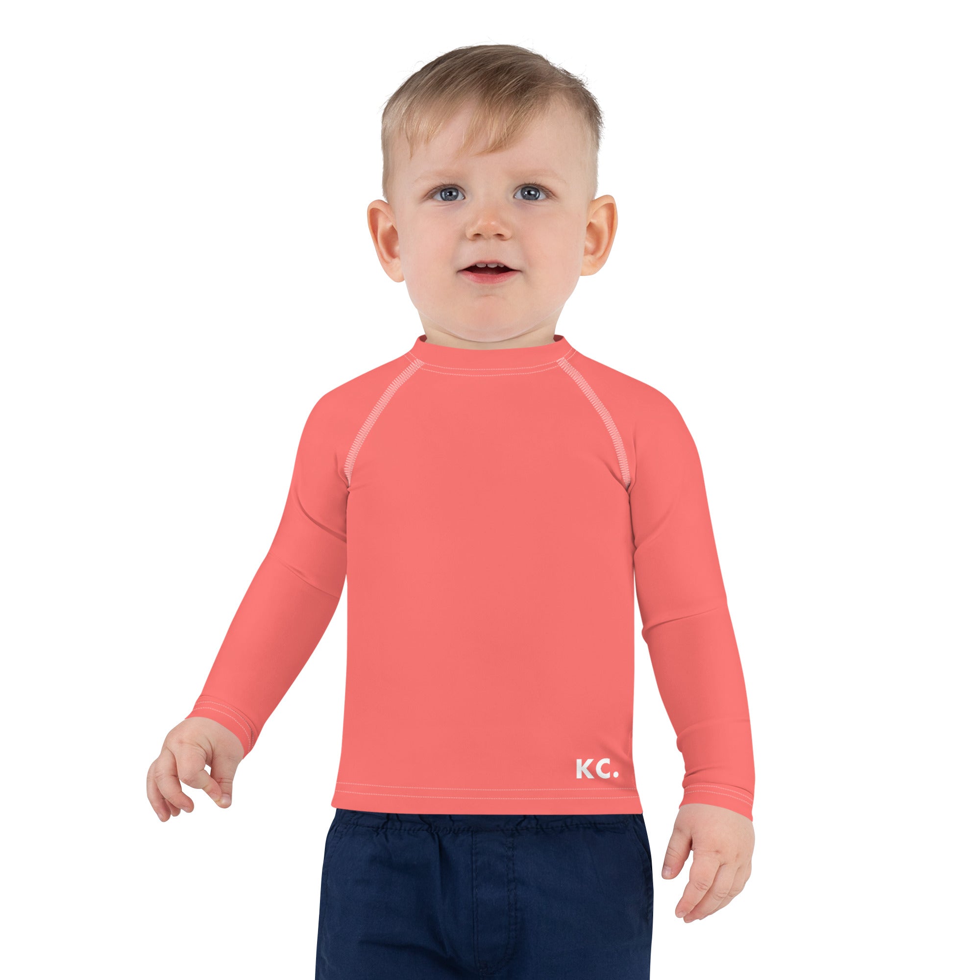 Kids Rash Guard- Coral