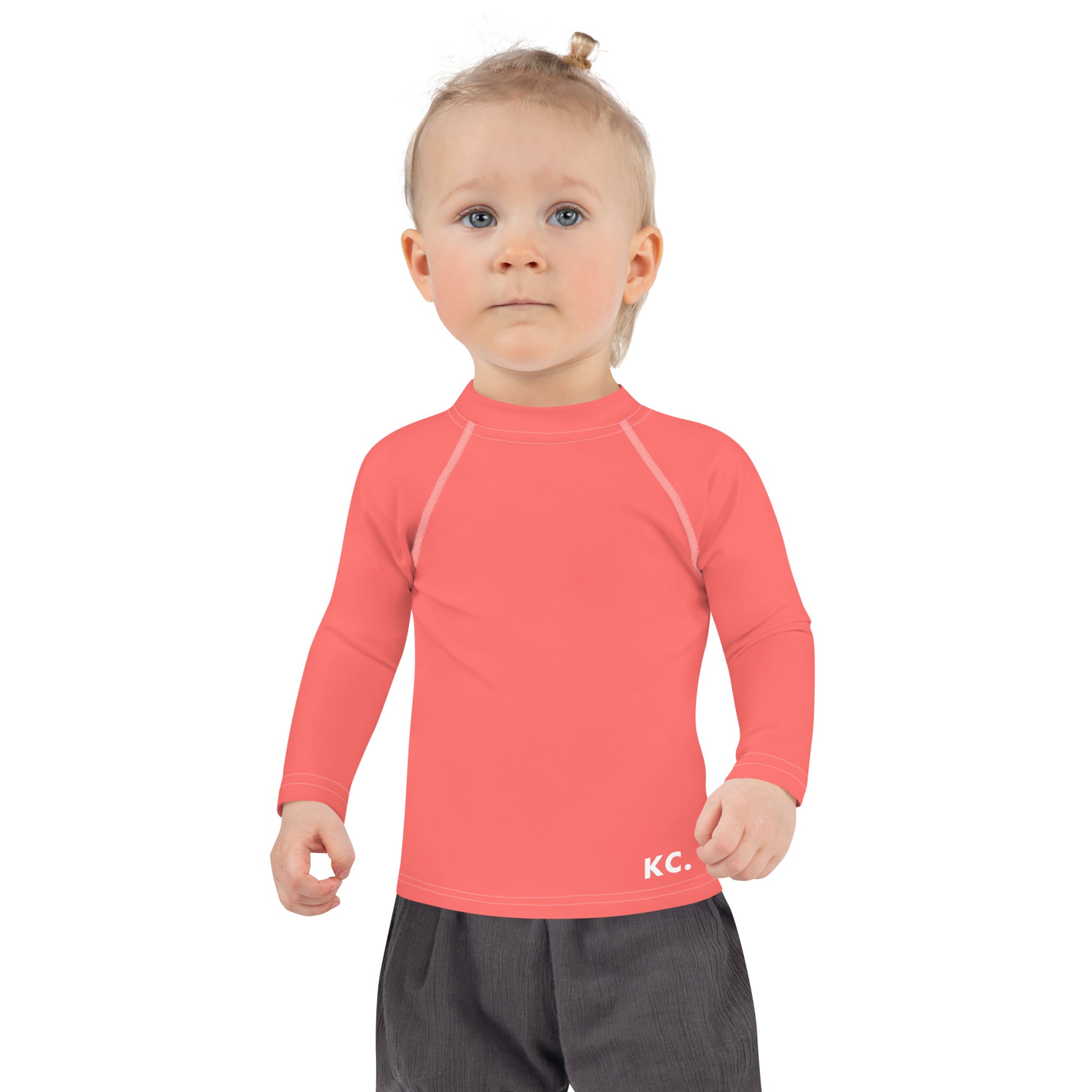 Kids Rash Guard- Coral