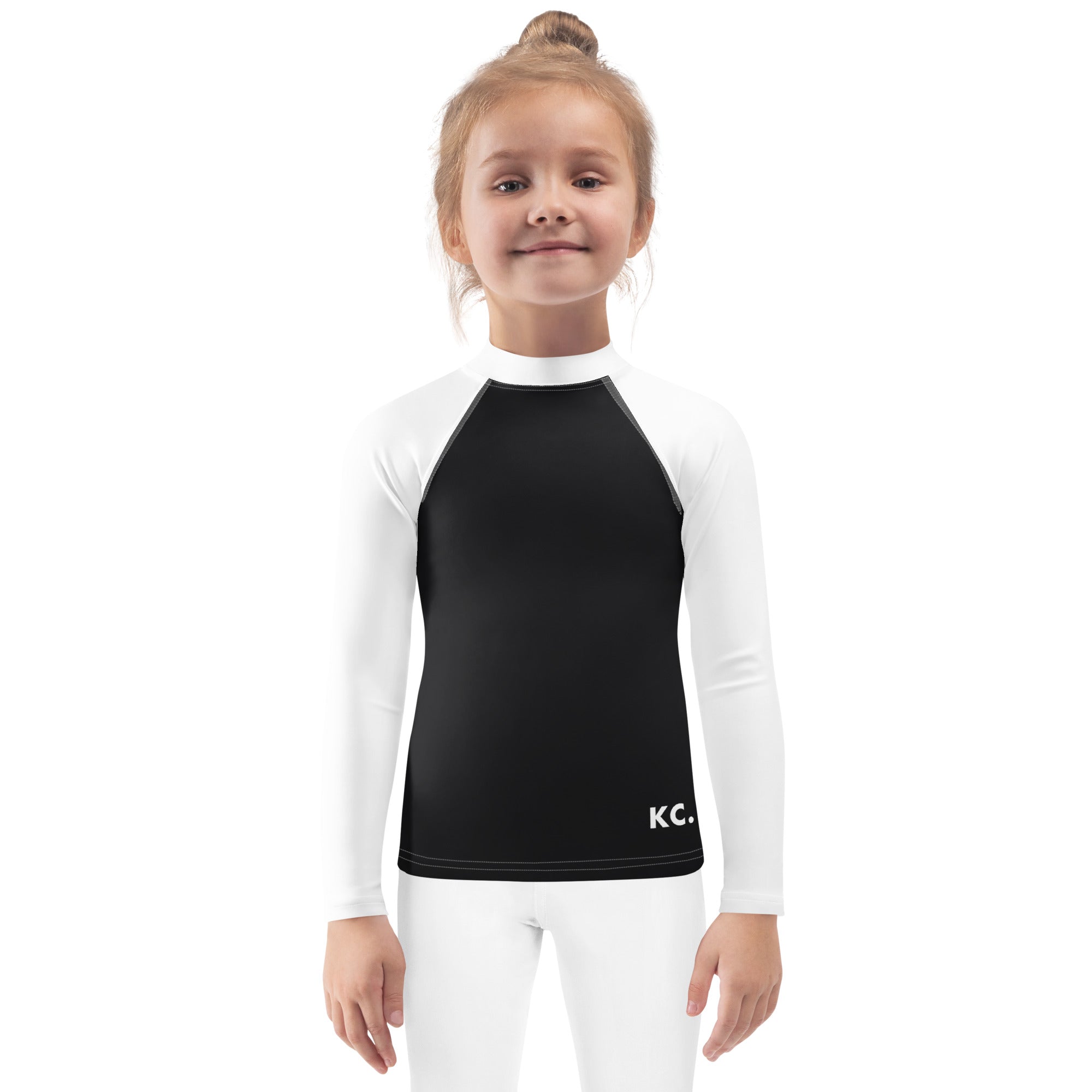 Kids Rash Guard- Black And White