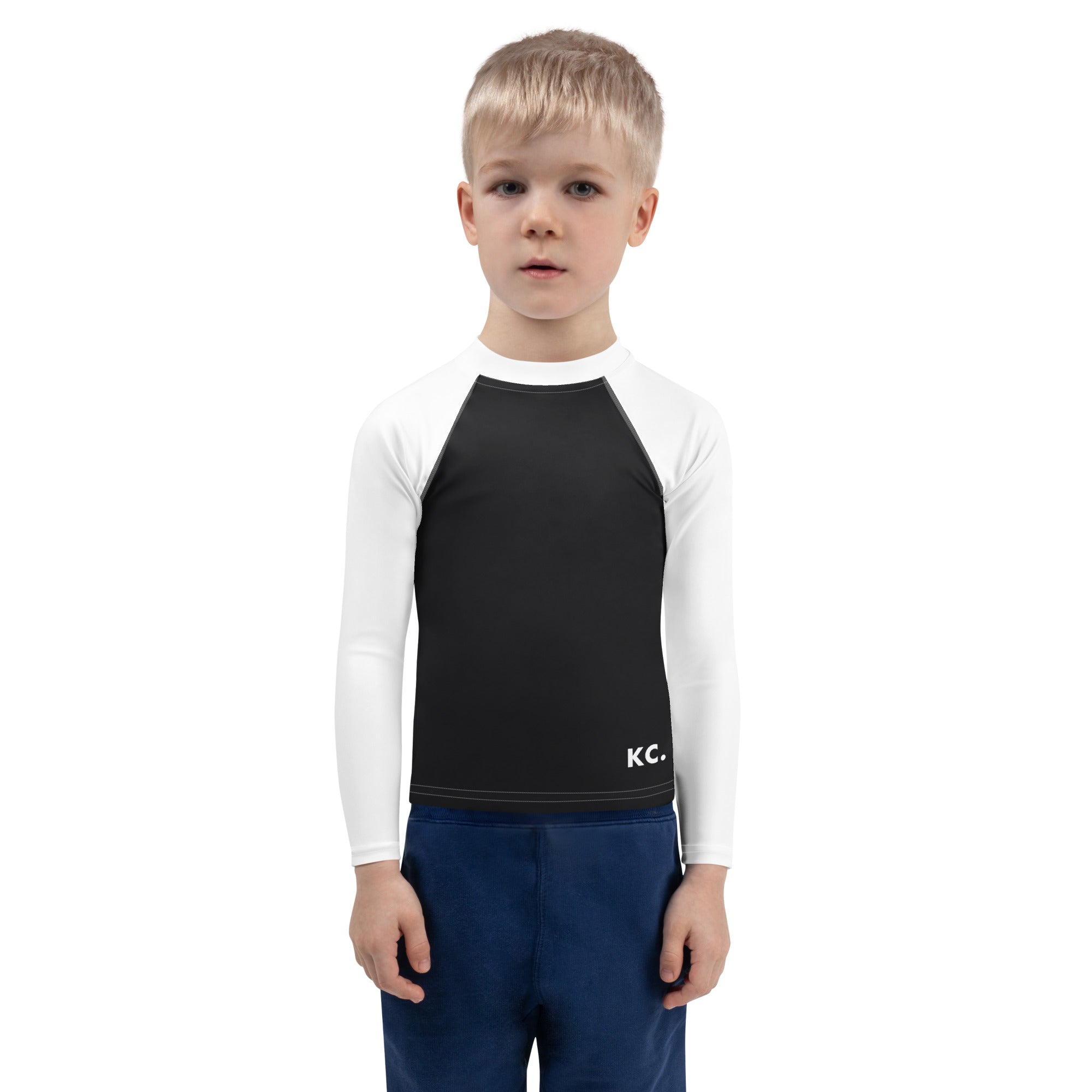 Kids Rash Guard- Black And White