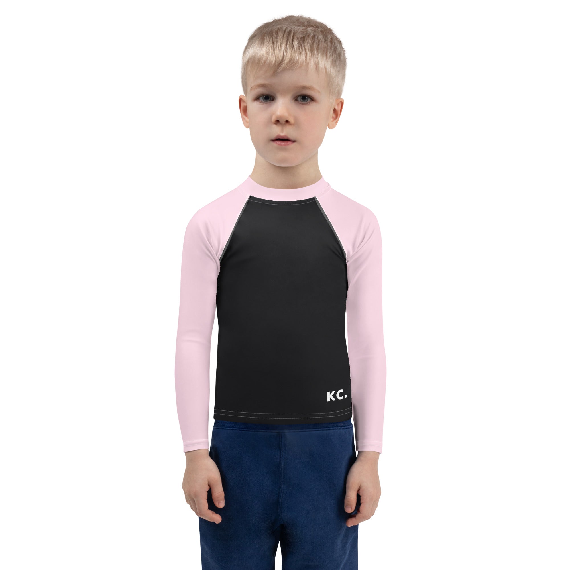 Kids Rash Guard- Pink And Black