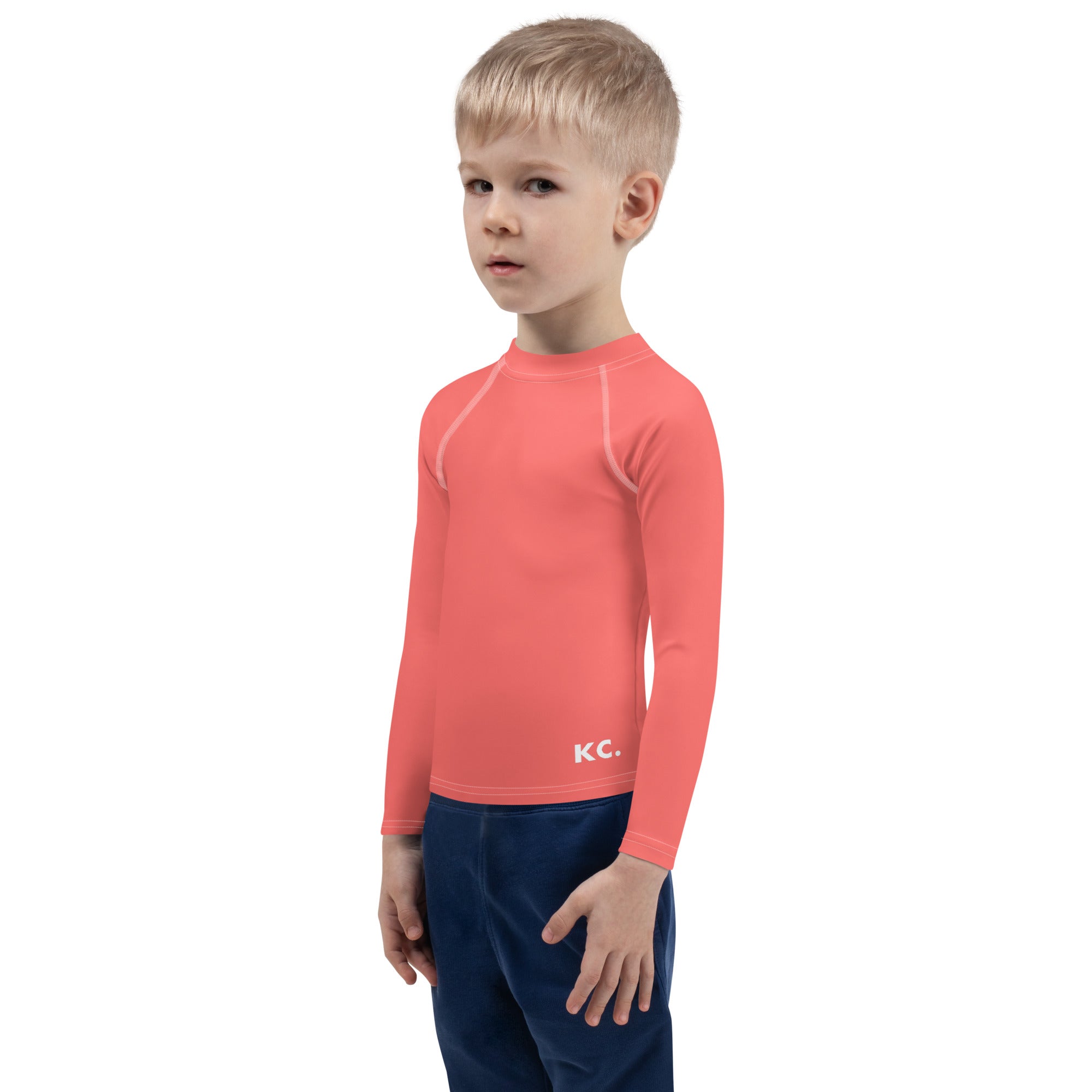 Kids Rash Guard- Coral