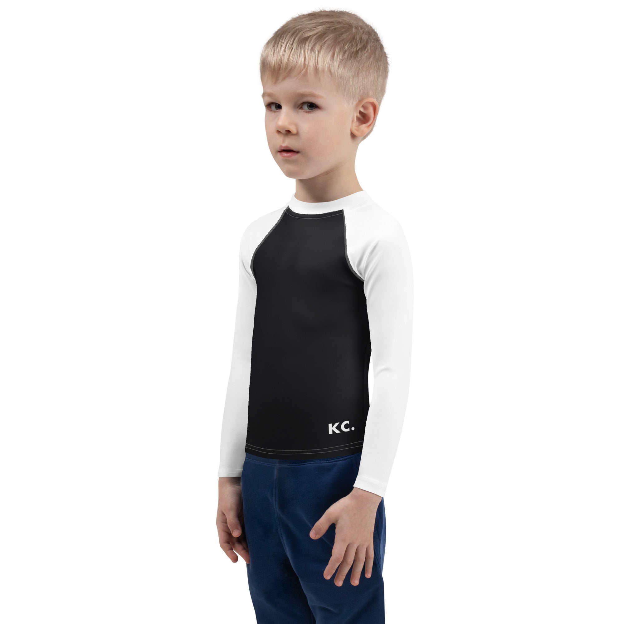 Kids Rash Guard- Black And White