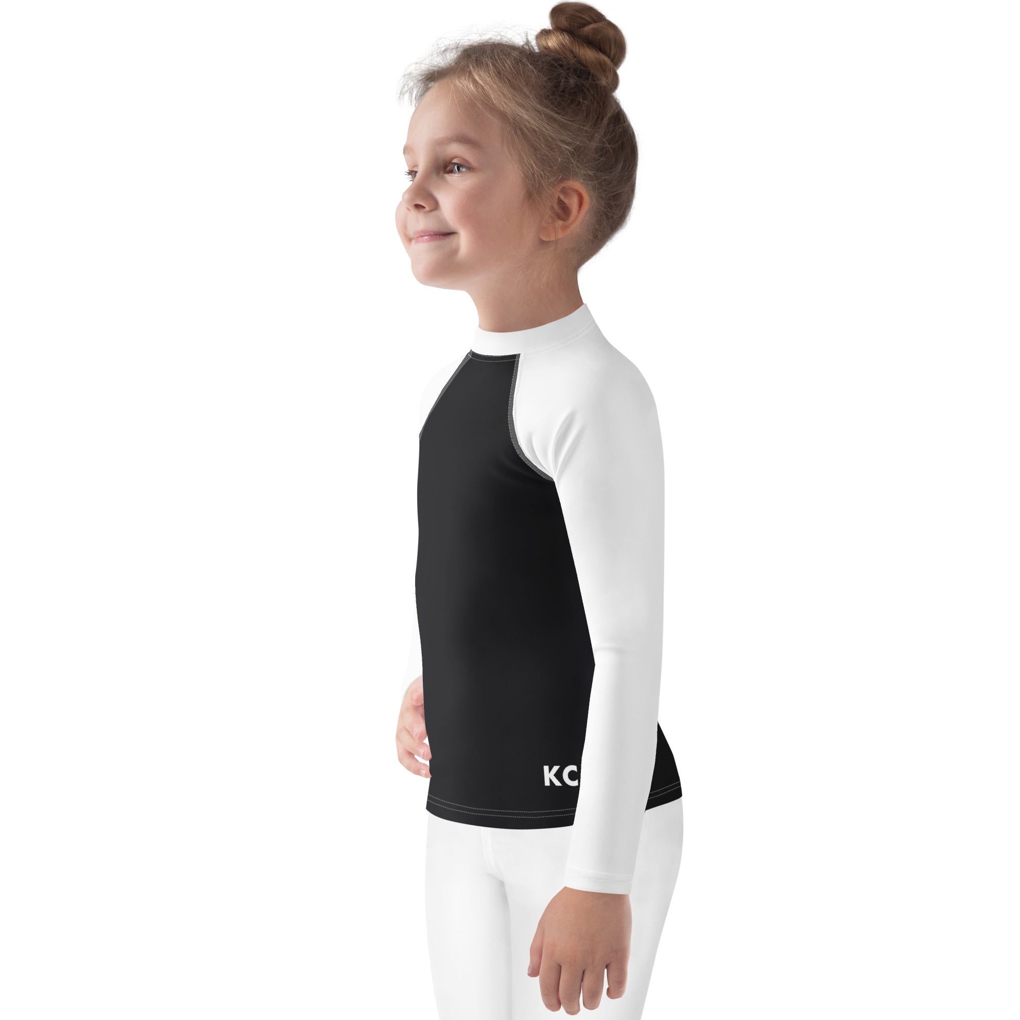 Kids Rash Guard- Black And White