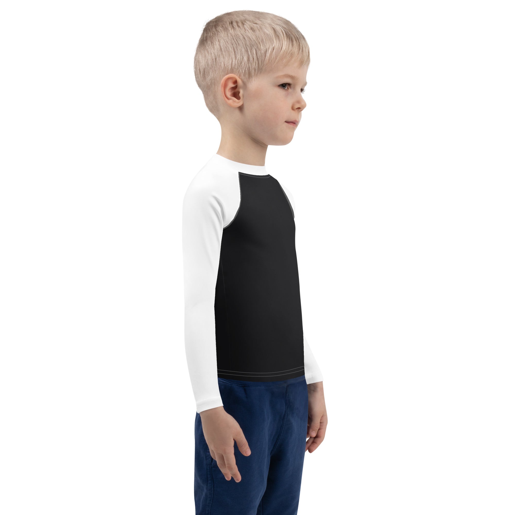 Kids Rash Guard- Black And White