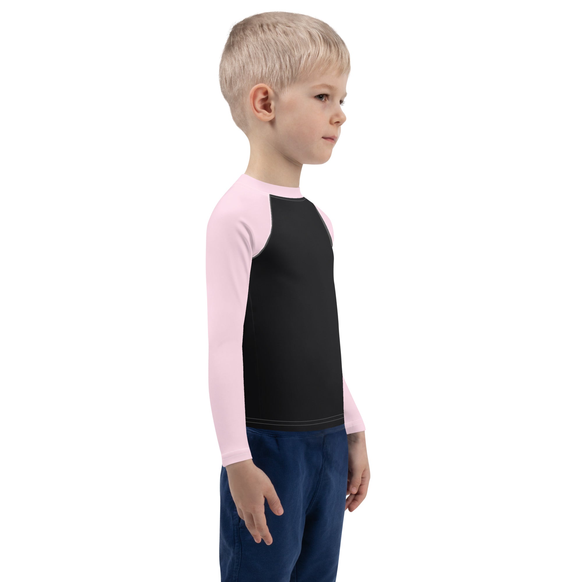 Kids Rash Guard- Pink And Black