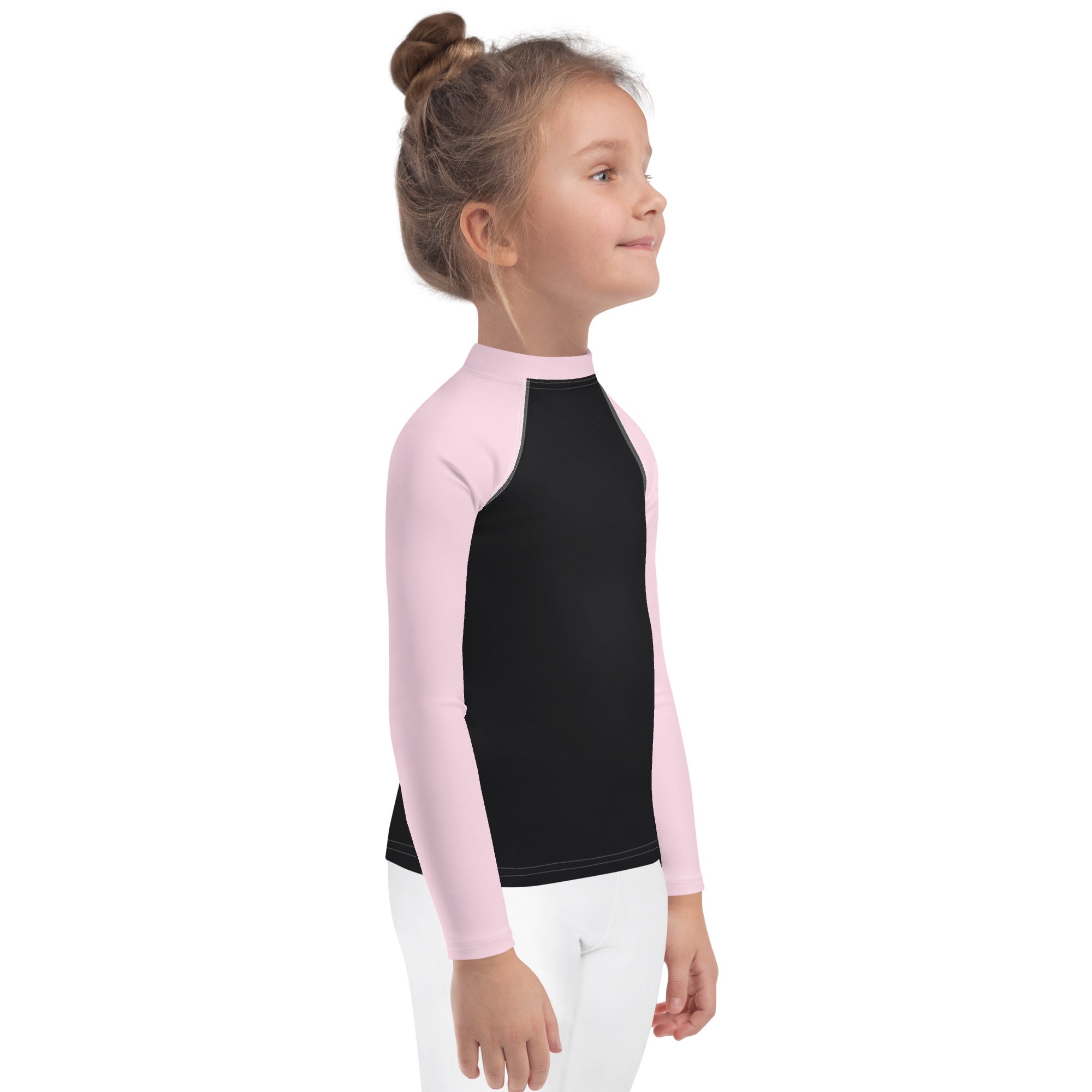 Kids Rash Guard- Pink And Black