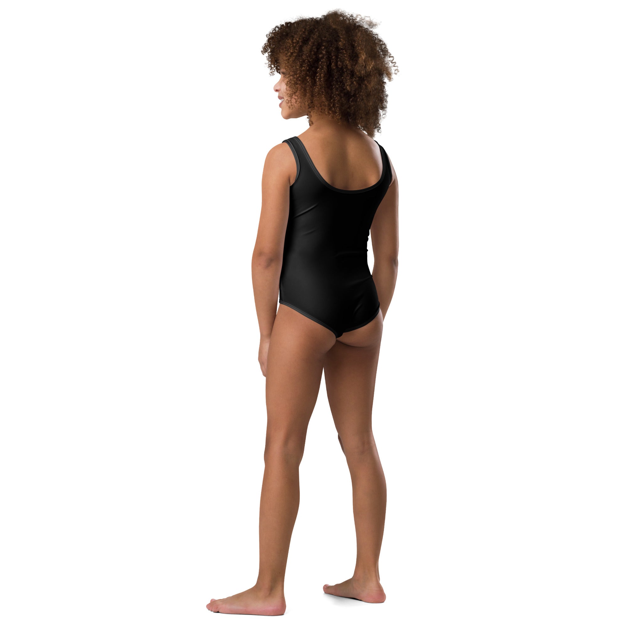 All - Over Print Kids Swimsuit - Black - Klip Clop