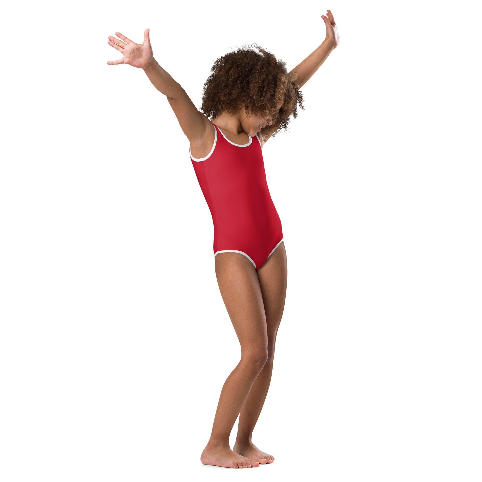 All - Over Print Kids Swimsuit - Red - Klip Clop