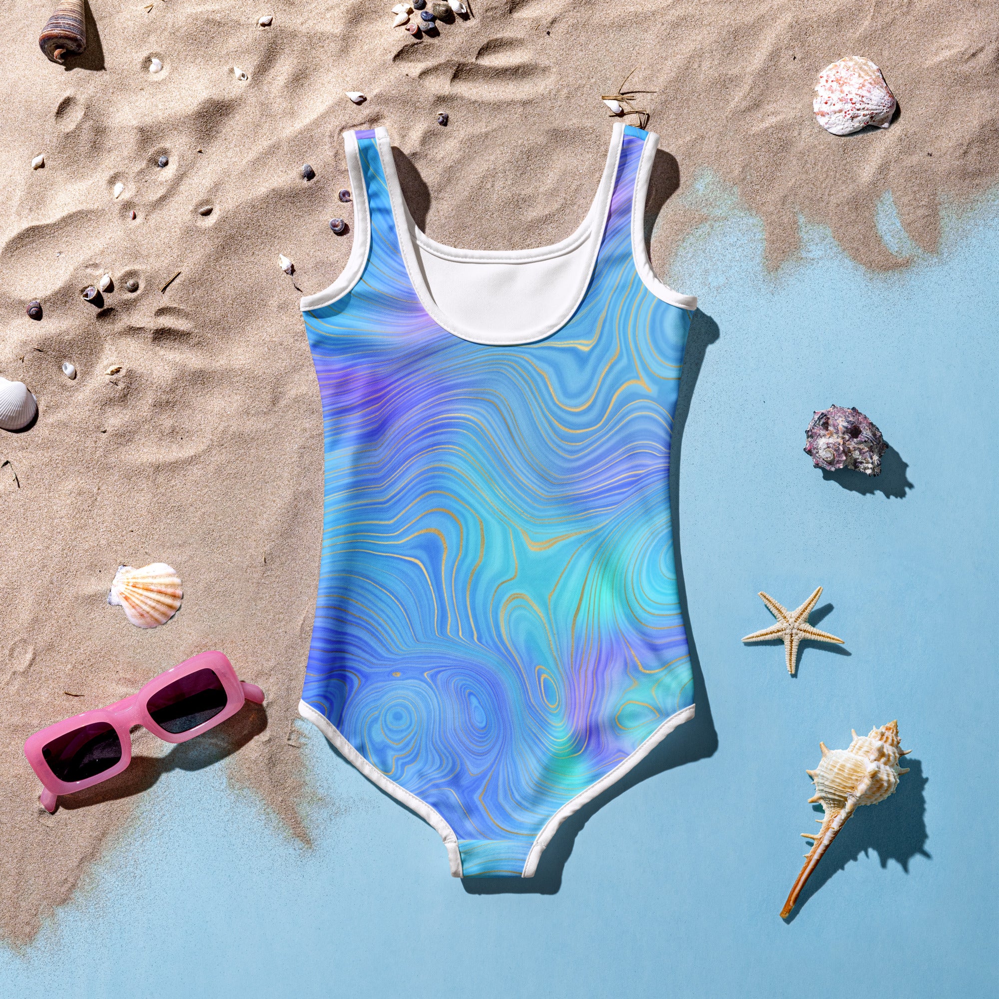 Kids Swimsuit- Rainbow Blue