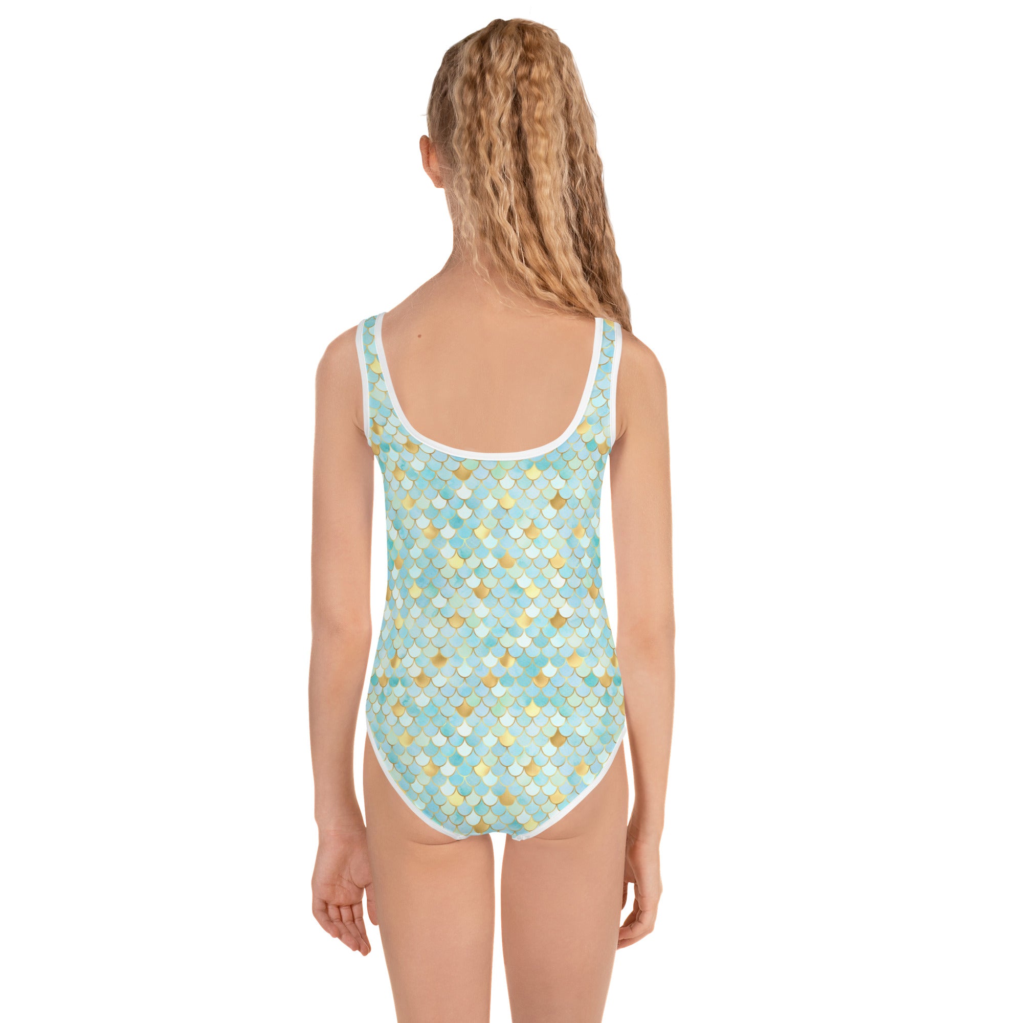 Kids Swimsuit- Mermaid Cyan