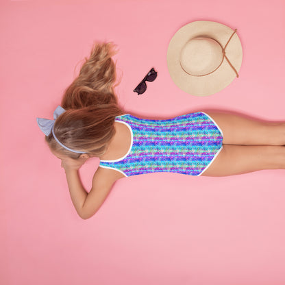 Kids Swimsuit- Animal print summer Blue
