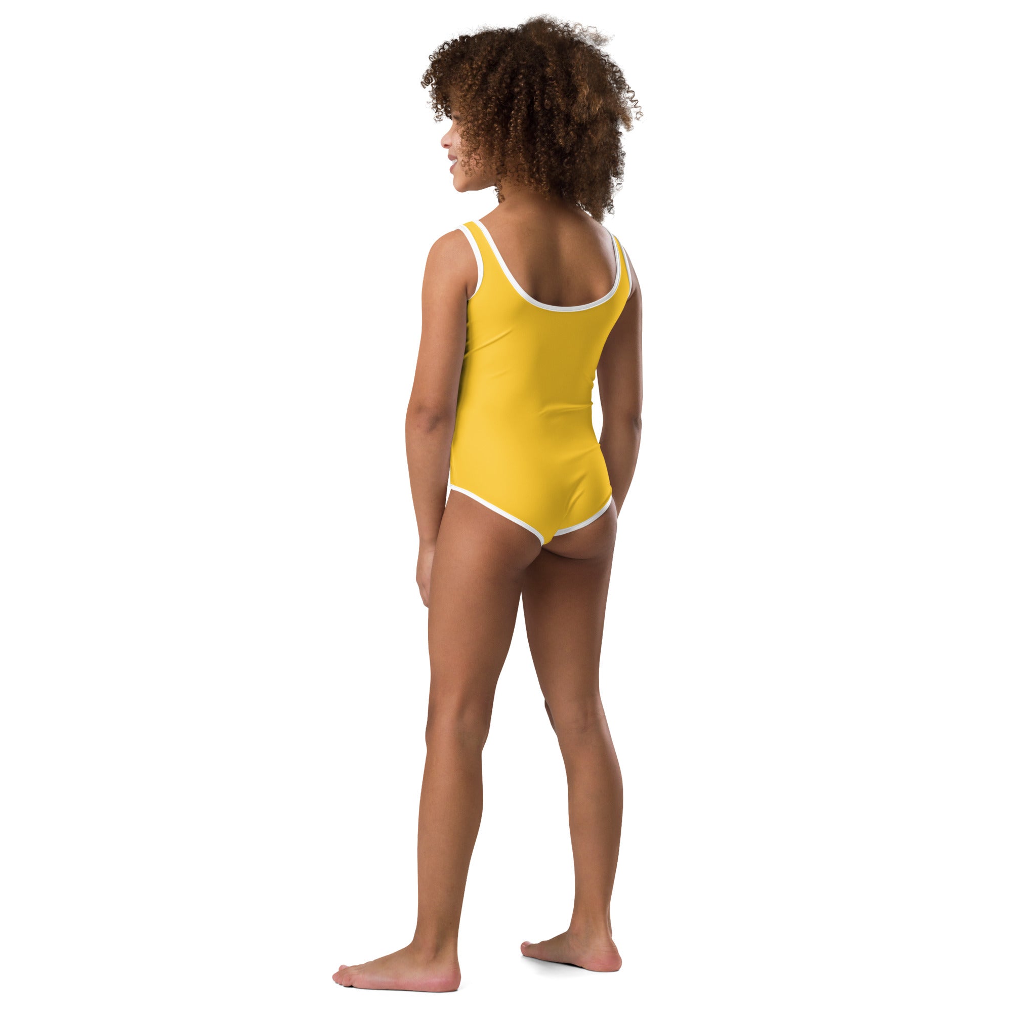 All-Over Print Kids Swimsuit- Yellow