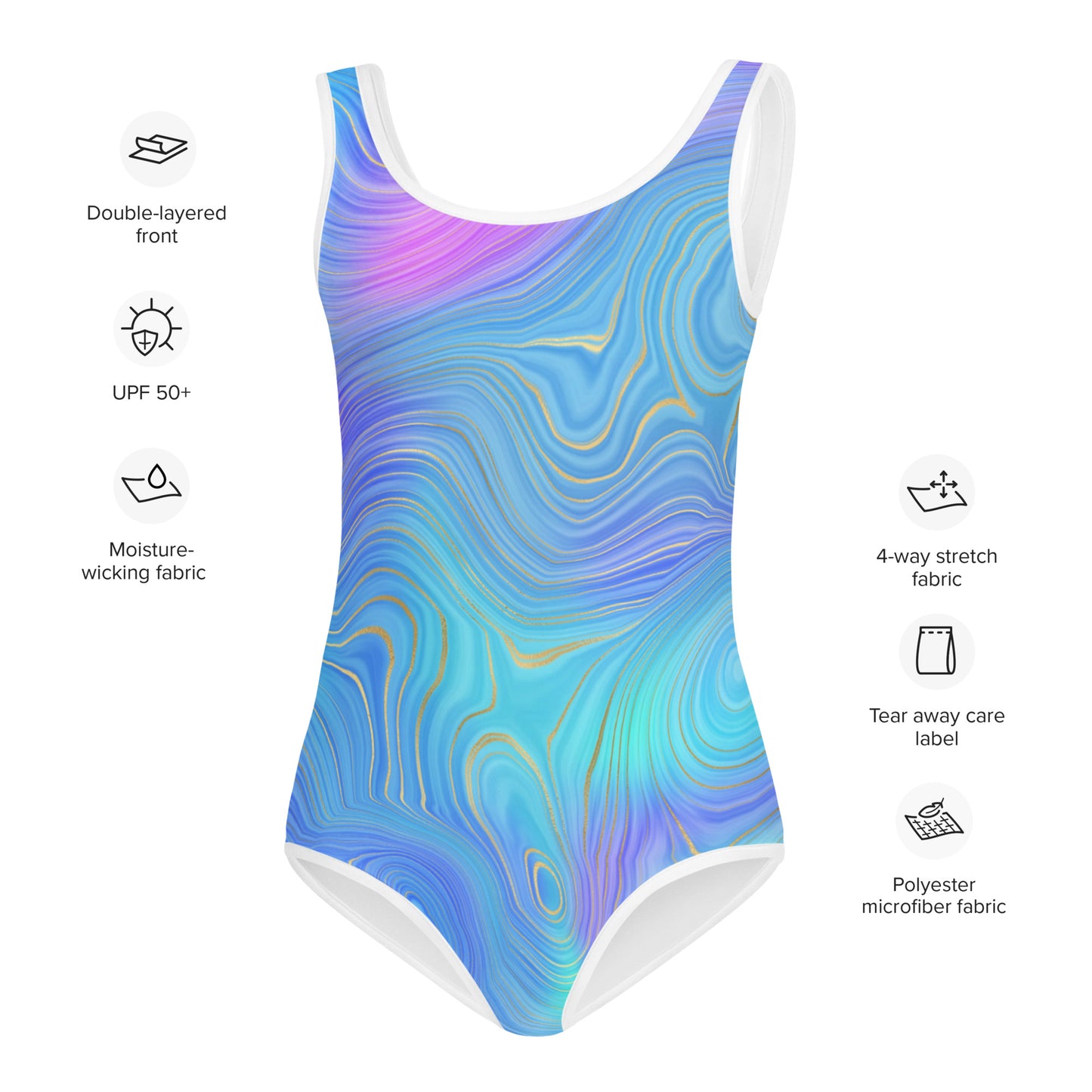 Kids Swimsuit- Rainbow Blue