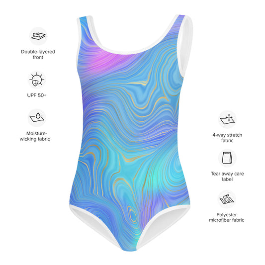 Kids Swimsuit- Rainbow Blue