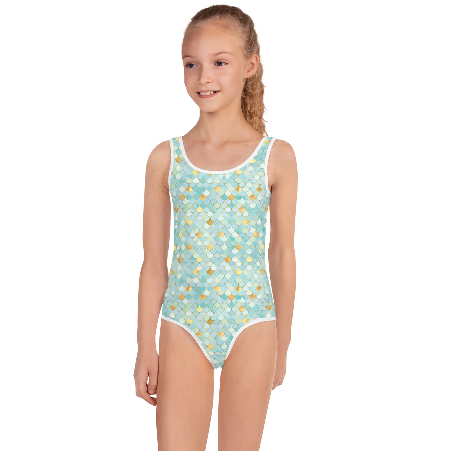 Kids Swimsuit- Mermaid Cyan