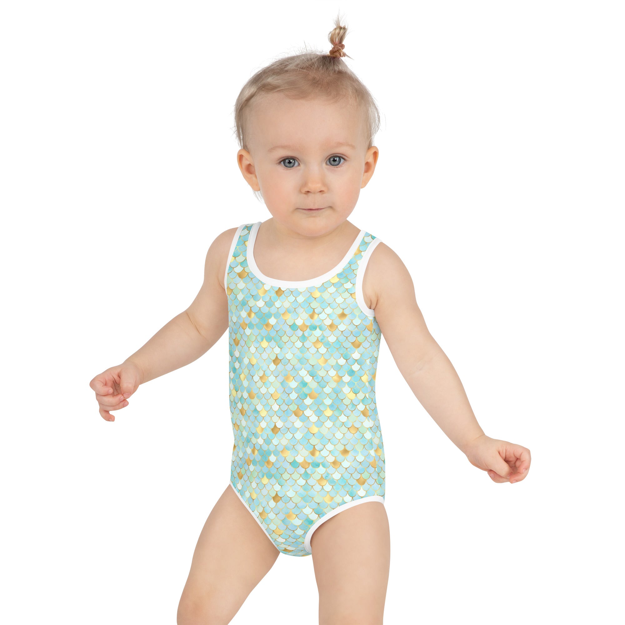 Kids Swimsuit- Mermaid Cyan