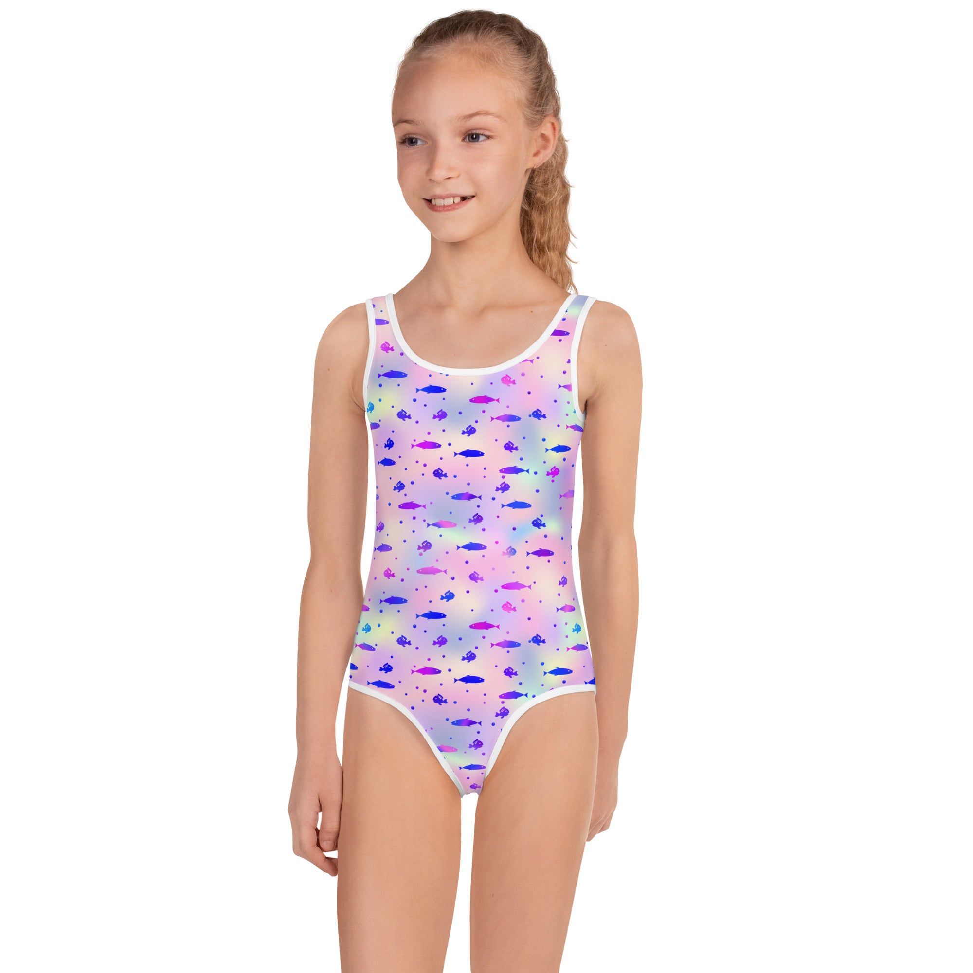 Kids Swimsuit- Fish Pink and Blue