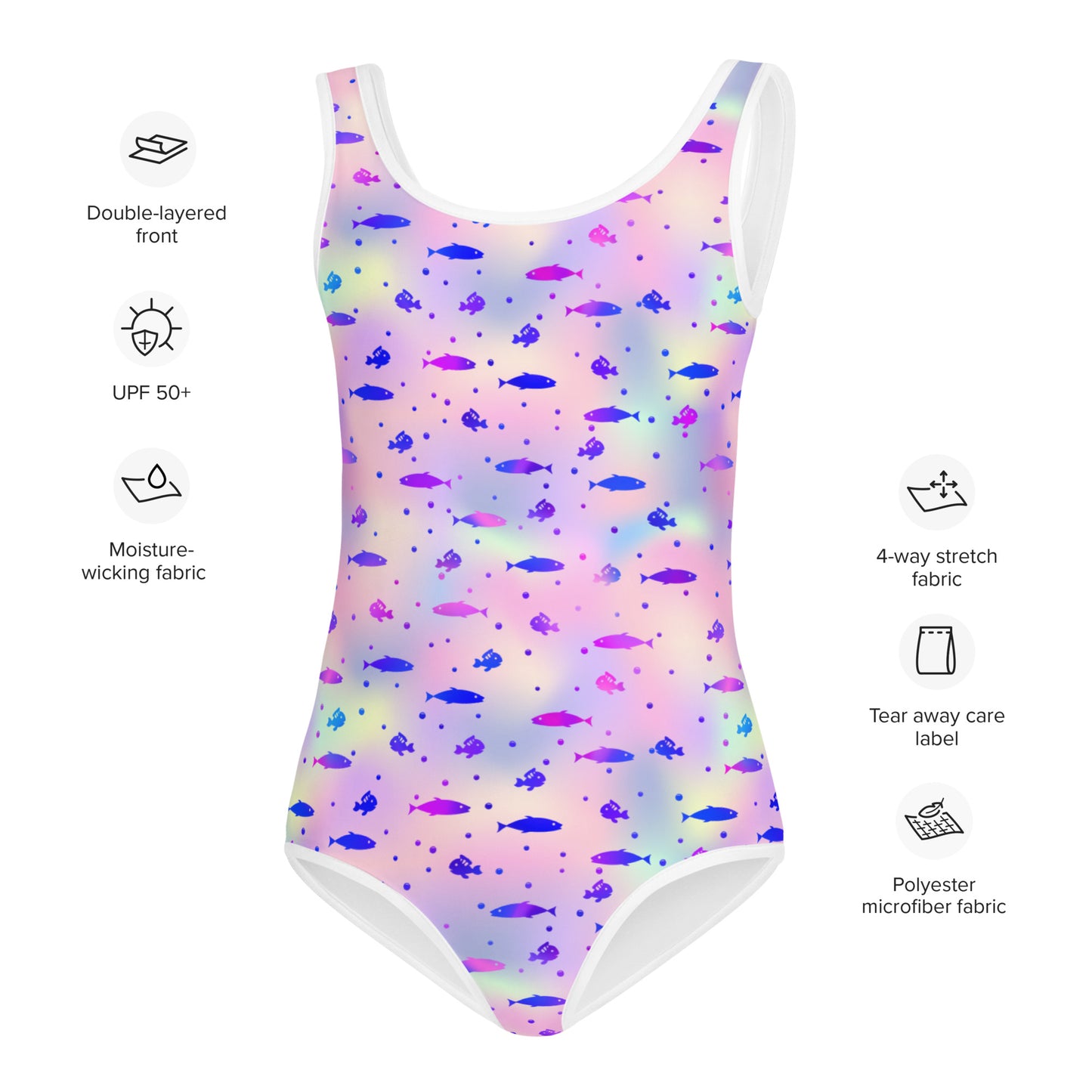 Kids Swimsuit- Fish Pink and Blue