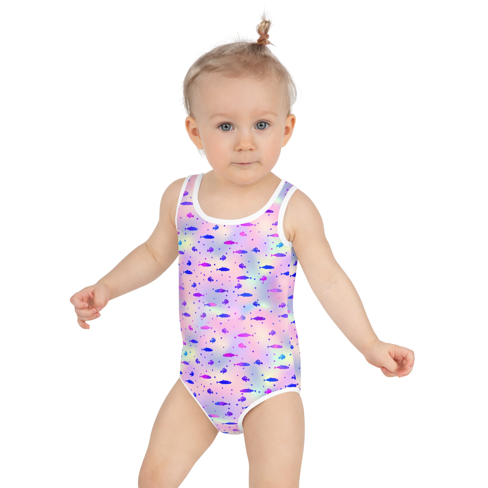 Kids Swimsuit- Fish Pink and Blue