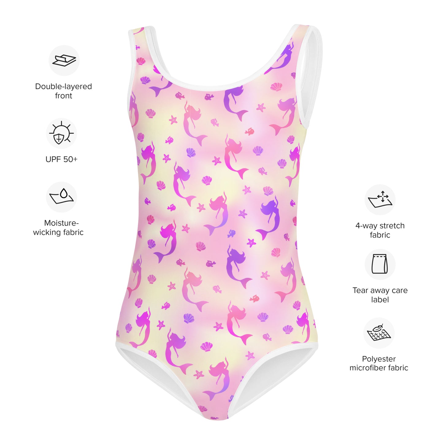 Kids Swimsuit- Mermaid Pink and Blue