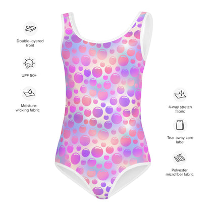 Kids Swimsuit- Bubbles Pink and Blue