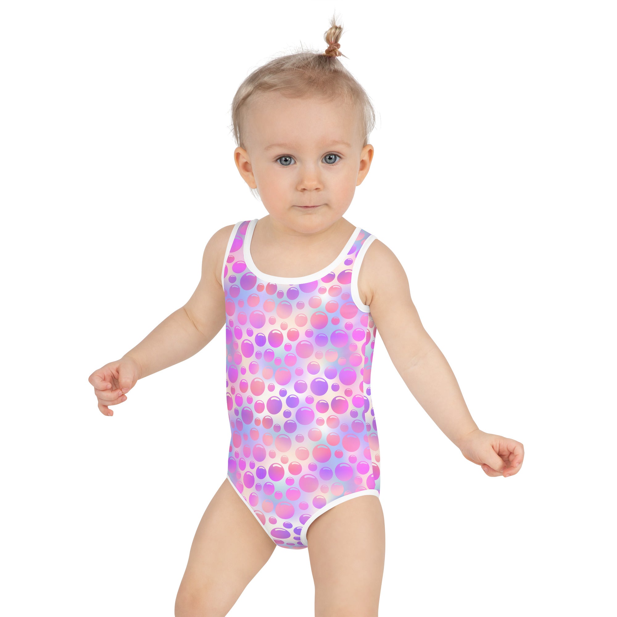 Kids Swimsuit- Bubbles Pink and Blue