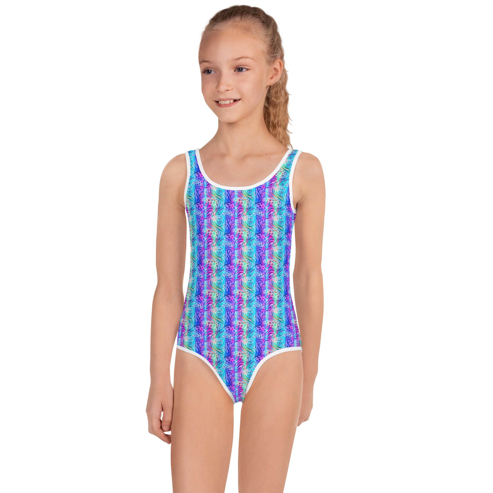 Kids Swimsuit- Animal print summer Blue