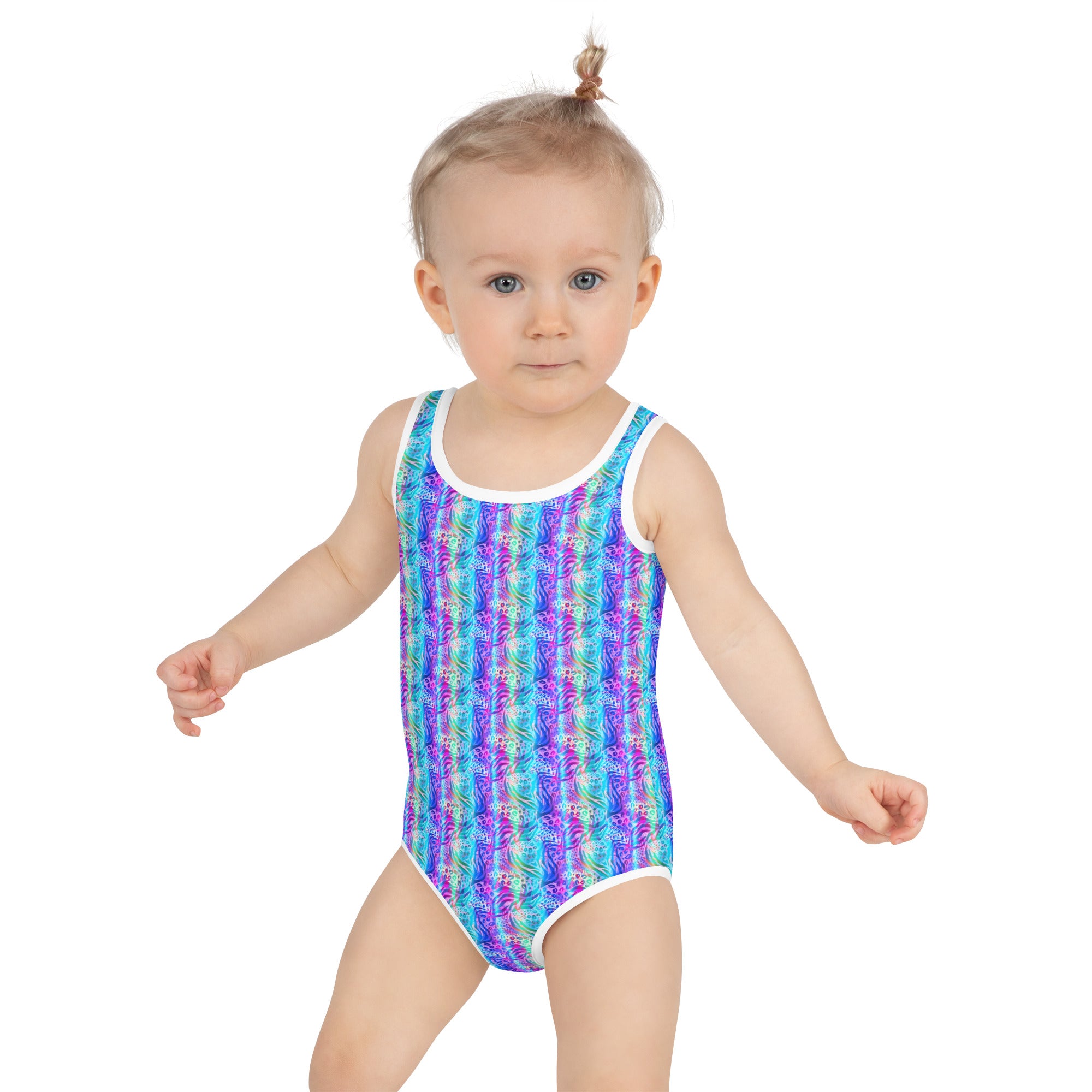 Kids Swimsuit- Animal print summer Blue