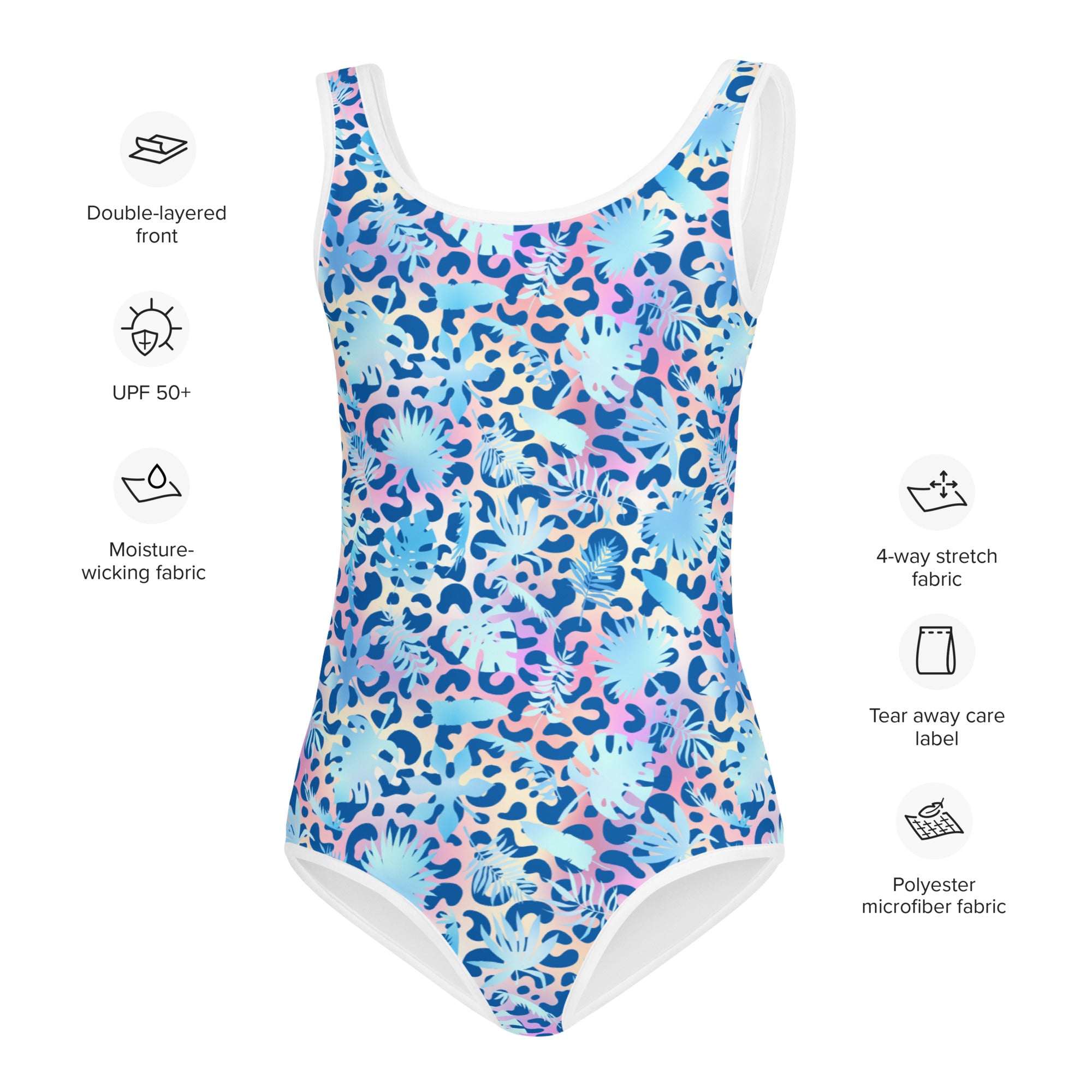 Kids Swimsuit- Summer Leopard and Leafs