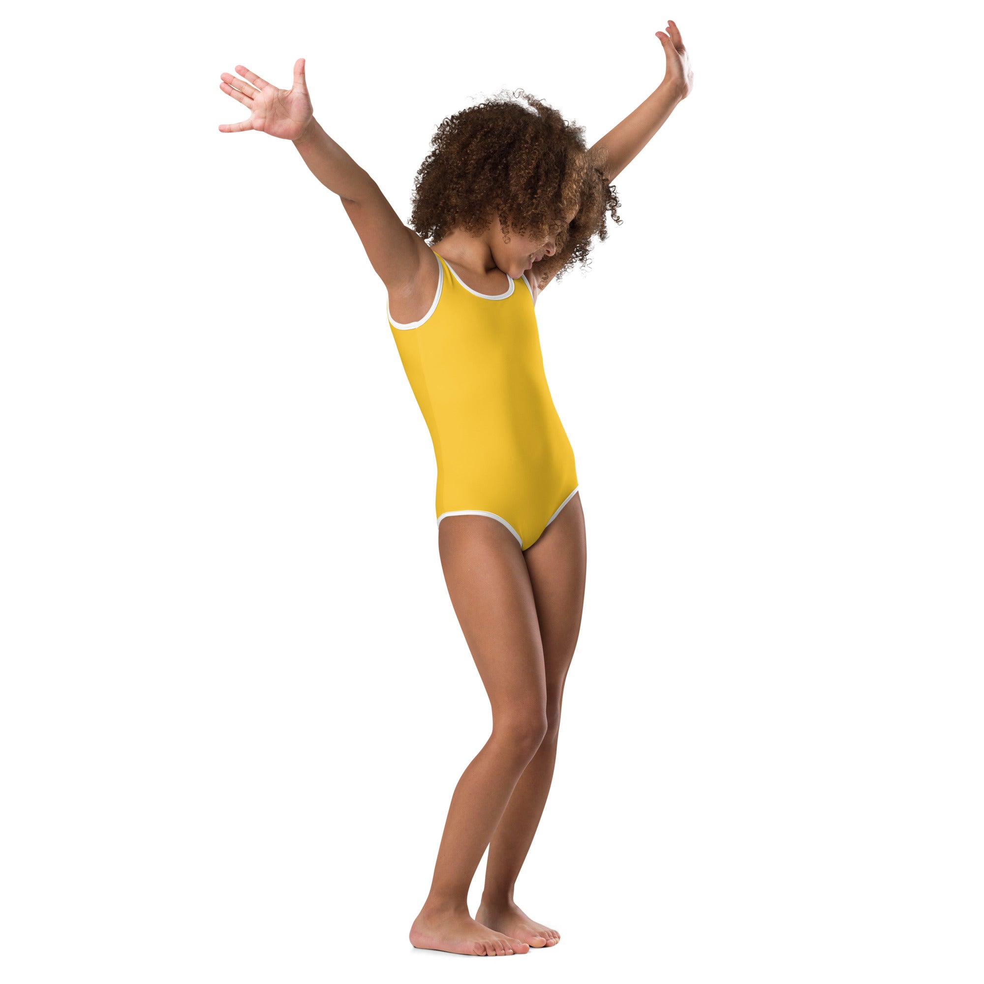 All-Over Print Kids Swimsuit- Yellow