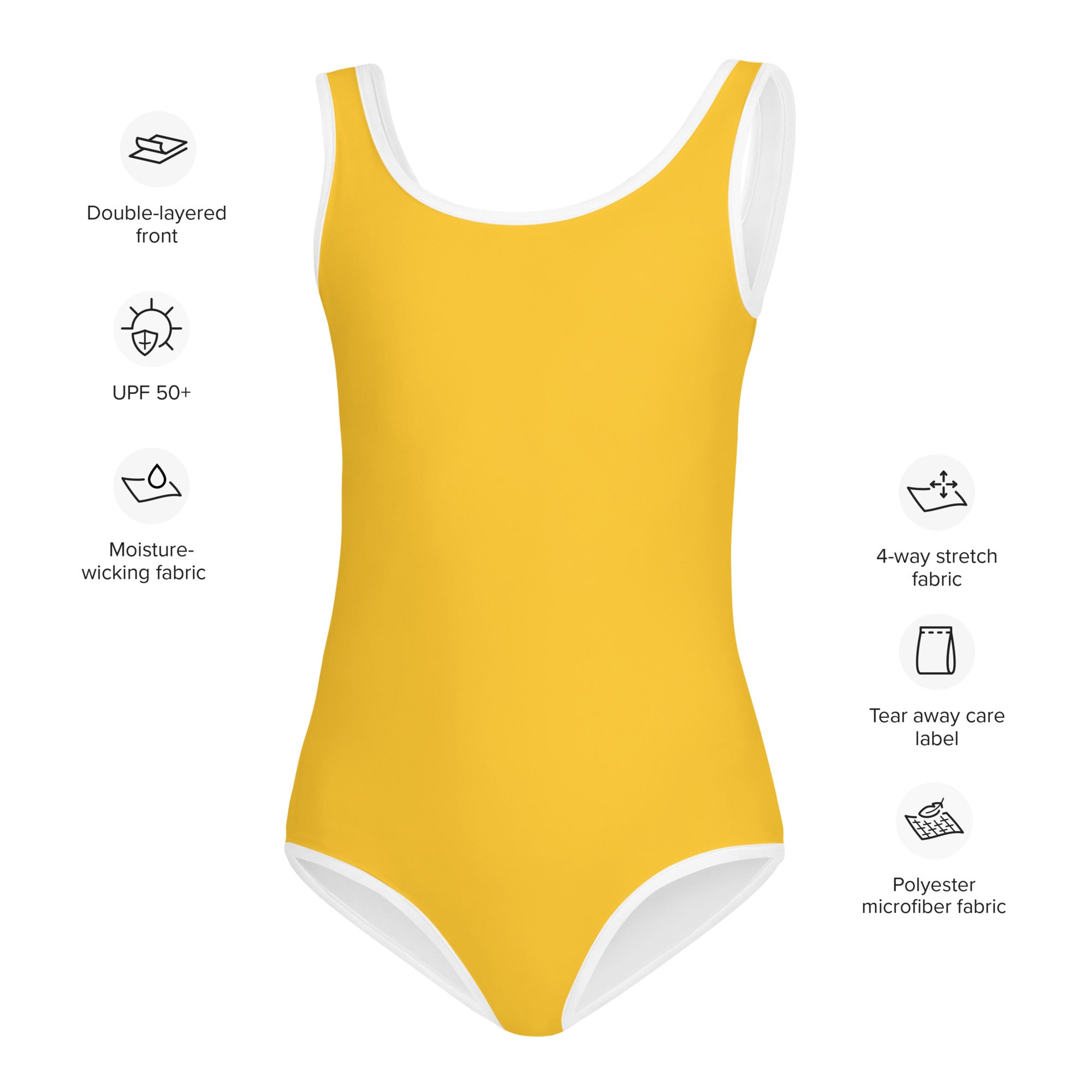 All - Over Print Kids Swimsuit - Yellow - Klip Clop