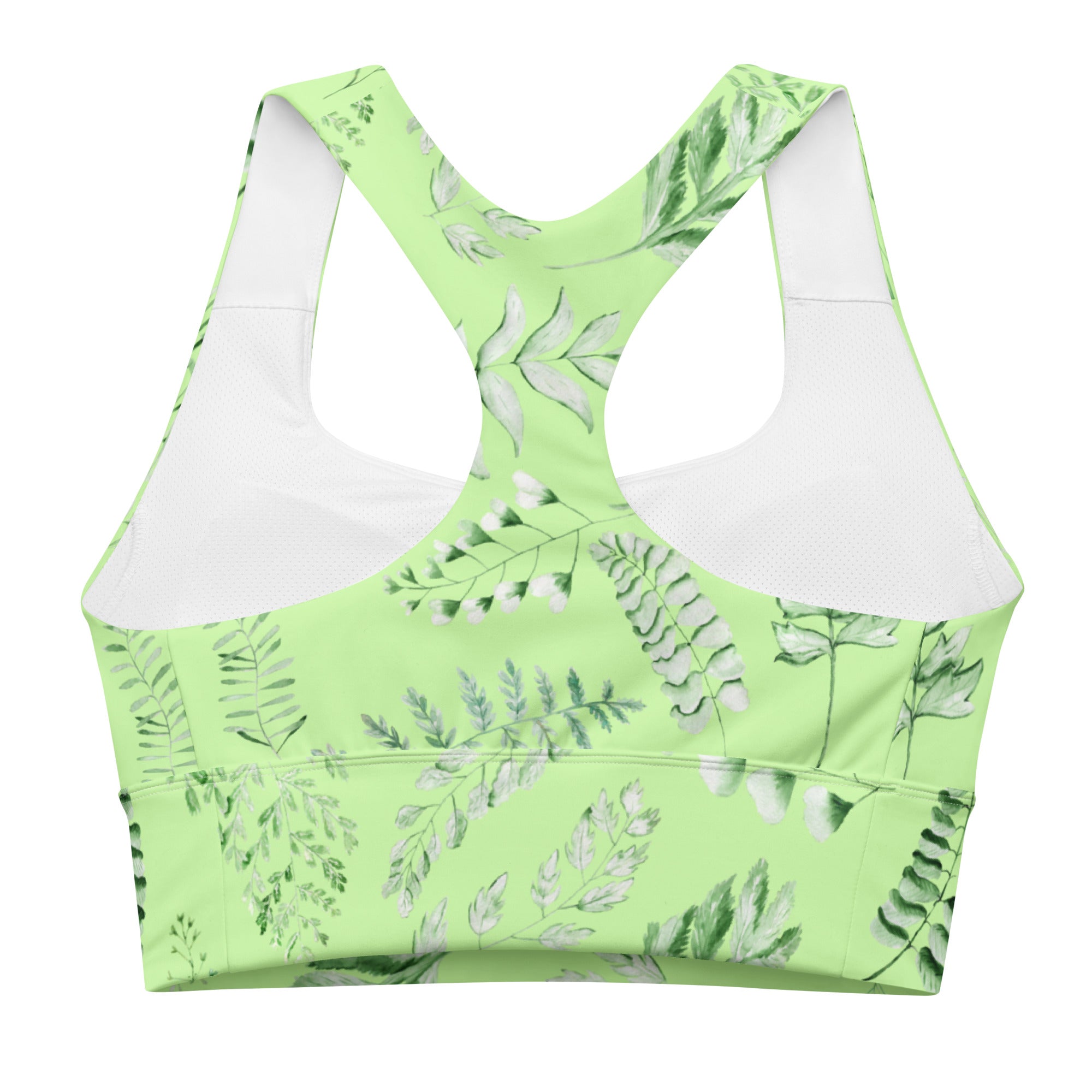 Longline sports bra- Green Fern