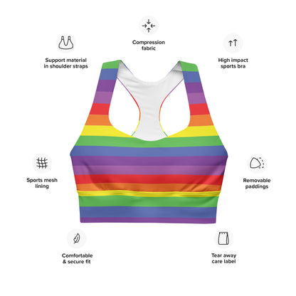 Longline sports bra- Pride Rainbow